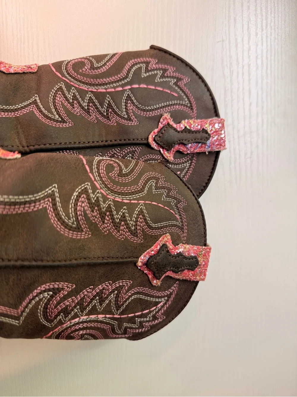 Roper Toddler Pink Glitter Aztec Square Toe Boot